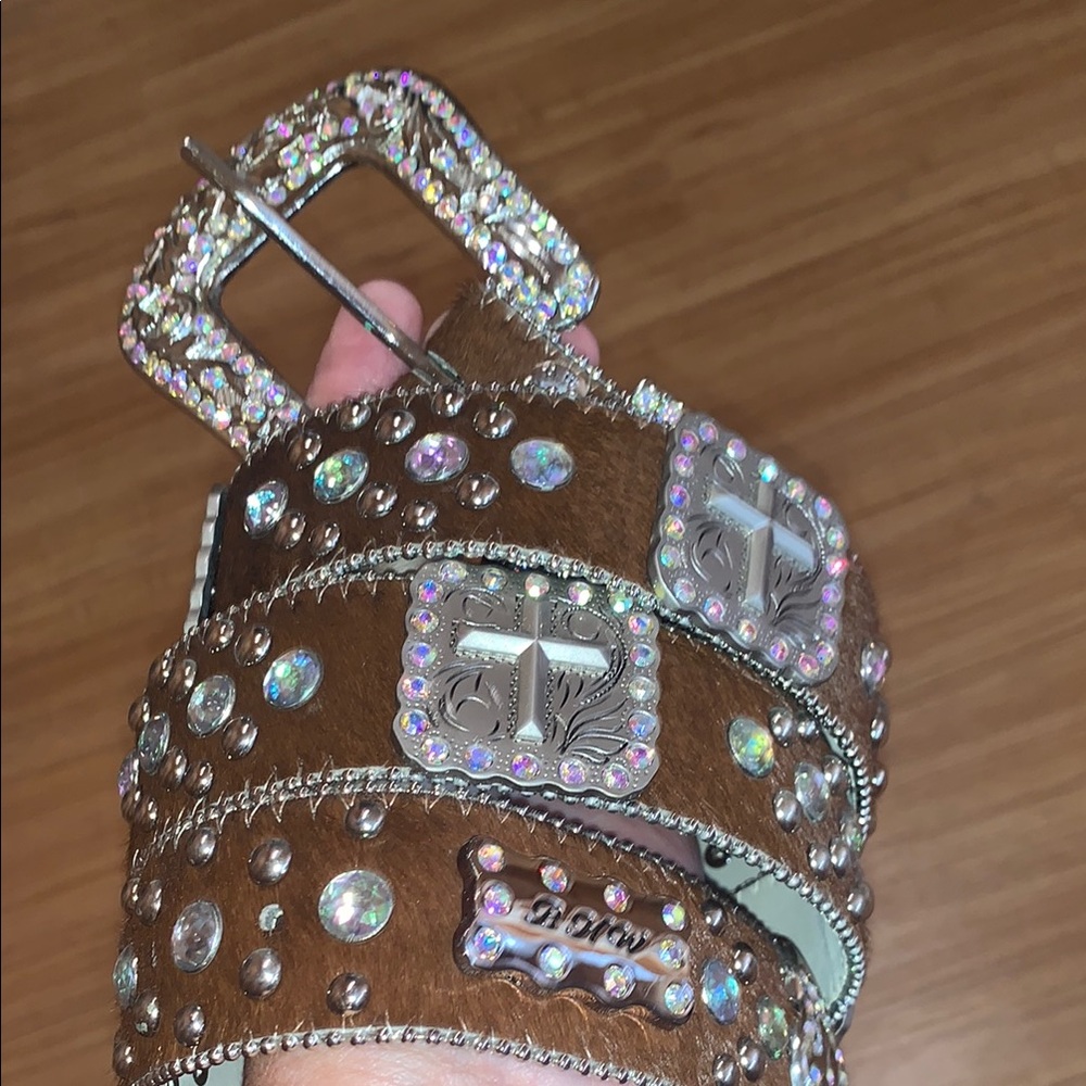 BHW Brown Rhinestone Embellished Belt